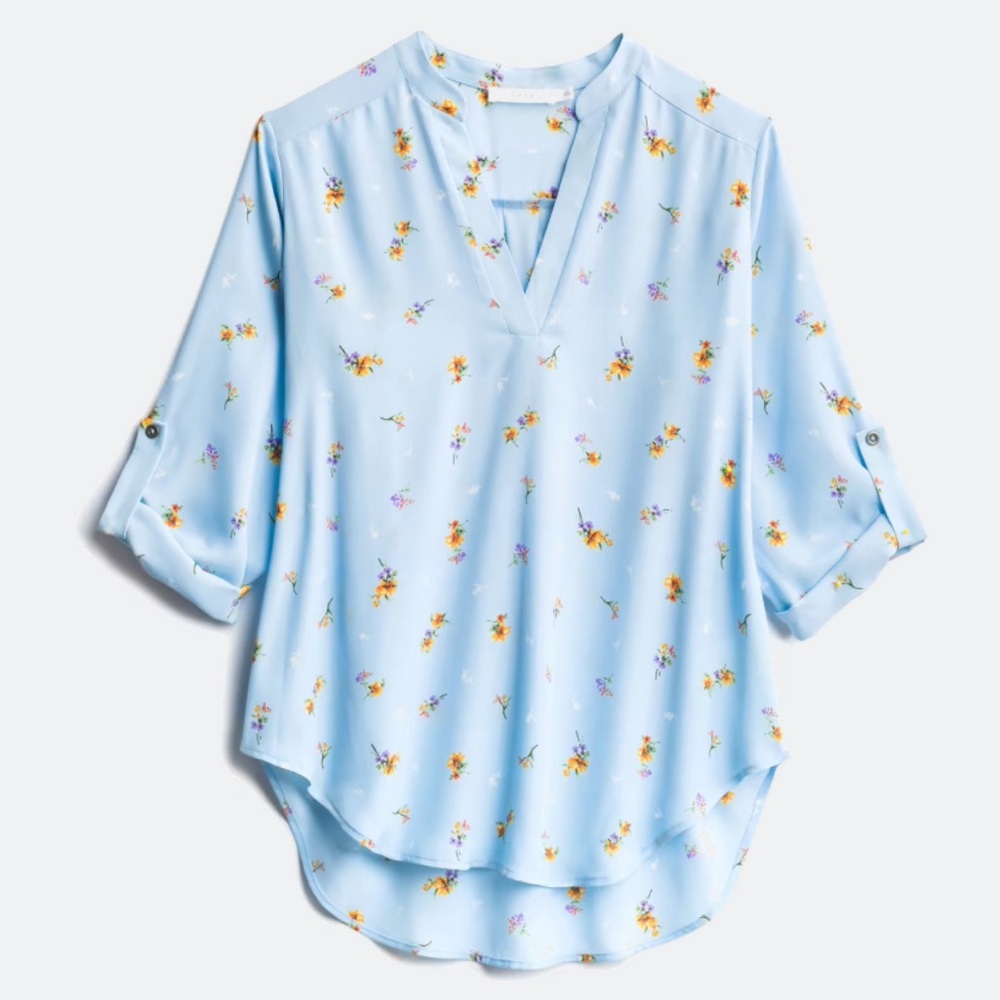 Lush - Warren Split Next Blouse - Light Blue, Size Small